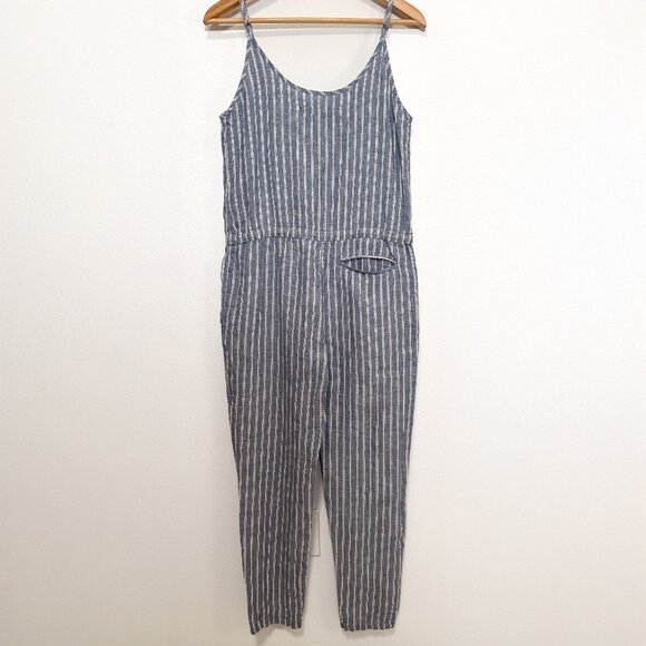 Enza Costa Blue and White Striped Jumpsuit - Picture 2 of 13